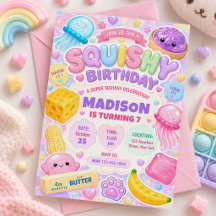 Squishy Tjej Söt Kawaii Färgglad Födelsedagsfest
