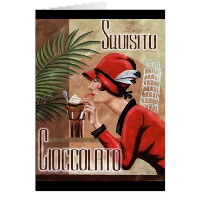 Squisito Cioccolato Italy Chocolate Woman in Red OBS Kort (Framsidan)
