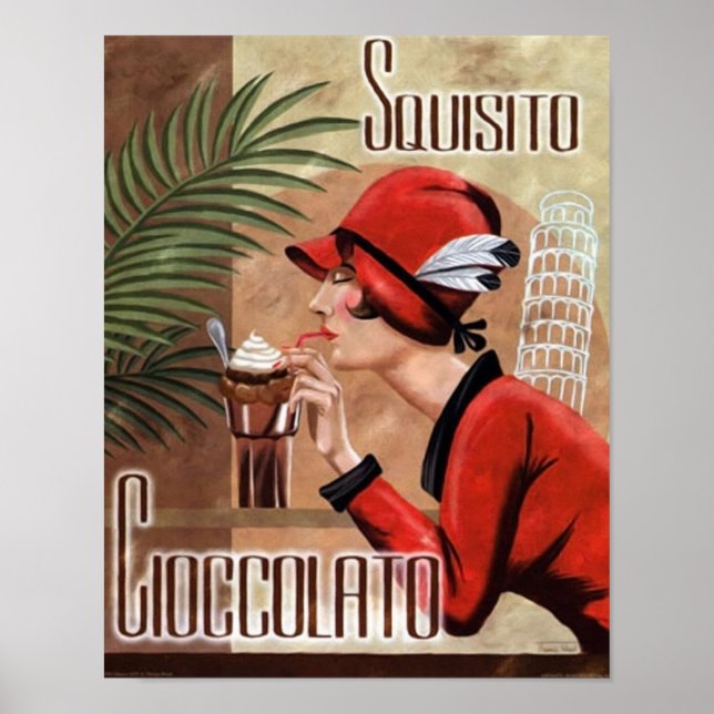 Squisito Cioccolato Italy Chocolate Woman in Red Poster (Framsidan)