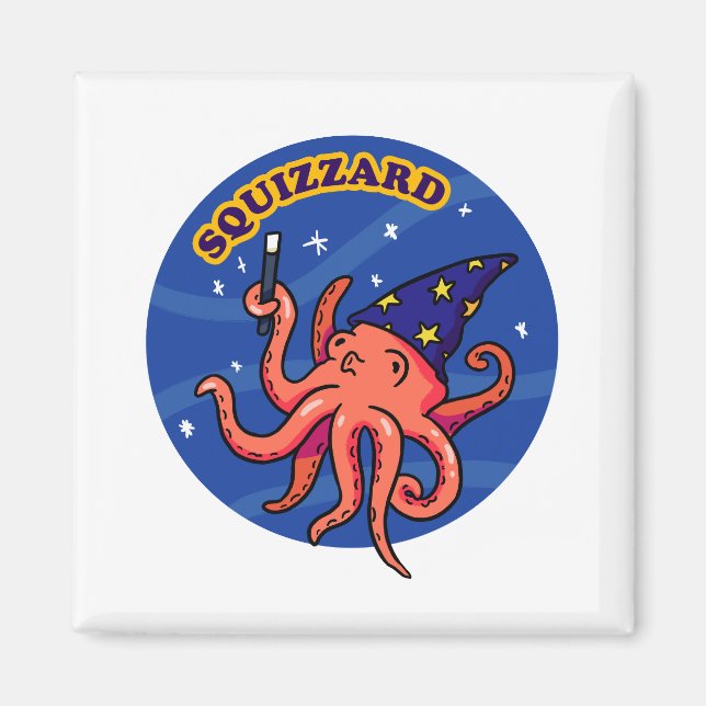 Squizzard Funny Magic Animal Pun Magnet (Framsidan)