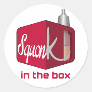 Squonker boxas runt klistermärke