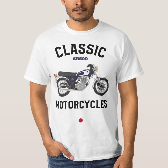 SR500 Biker Japan Motorrad T Shirt (Framsida)