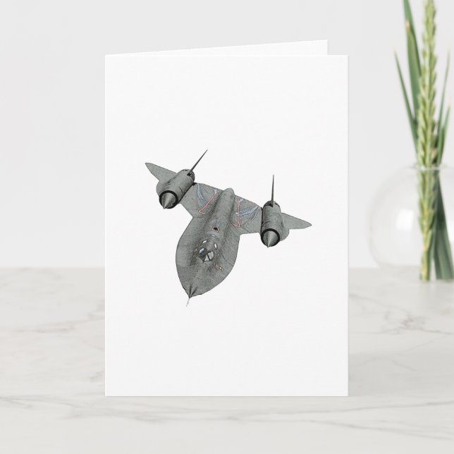 SR71 Blackbird Supersonic Spy Flygplan Teckning Kort (Framsida)