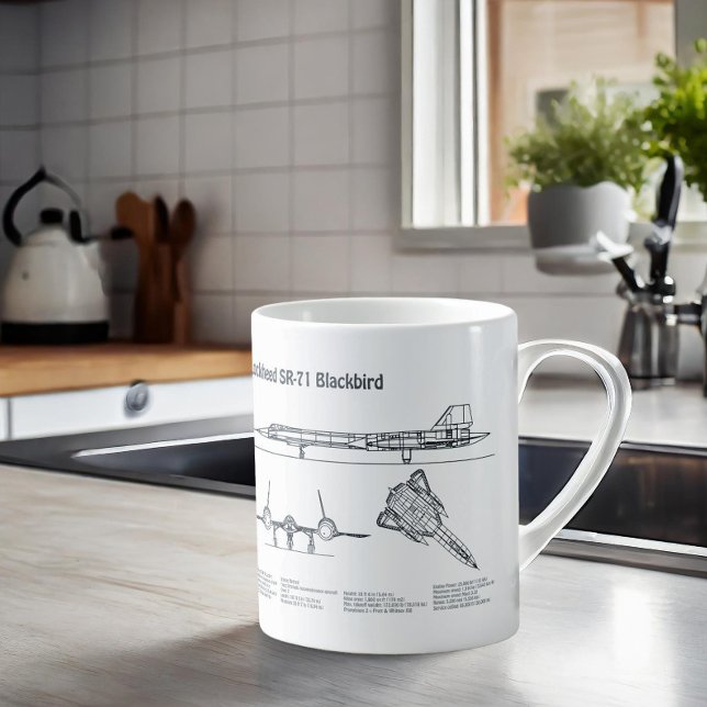 SR-71 Blackbird - Flygplan BD-plan Kaffemugg (Skapare uppladdad)
