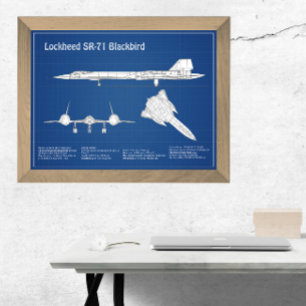 SR-71 Blackbird - Flygplanets plan ABD Fototryck