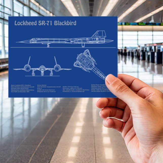 SR-71 Blackbird - Flygplanets plan för blåkopia AD Vykort (Skapare uppladdad)