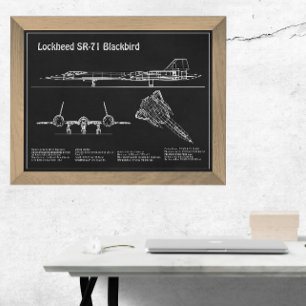 SR-71 Blackbird - Flygplanets plan PD Fototryck