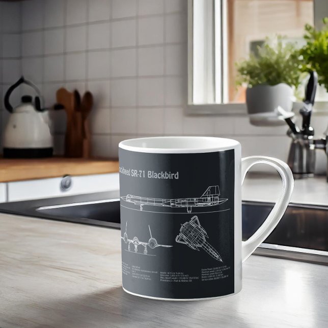 SR-71 Blackbird - Flygplanets plan PD Kaffemugg (Skapare uppladdad)
