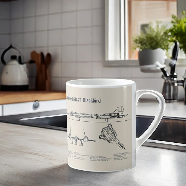 SR-71 Blackbird - Flygplanets plan SD Kaffemugg (Skapare uppladdad)