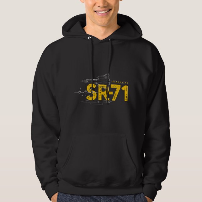 SR-71 Blackbird Flygvapen Militär Jet Hoodie (Framsida)