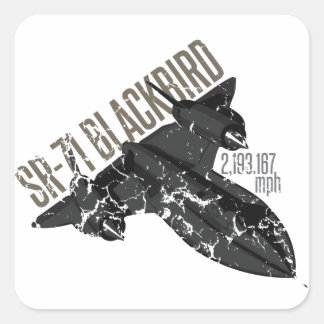 SR 71 Blackbird Fyrkantigt Klistermärke