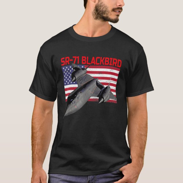 Sr 71 Blackbird in Action och Patriotic American F T Shirt (Framsida)