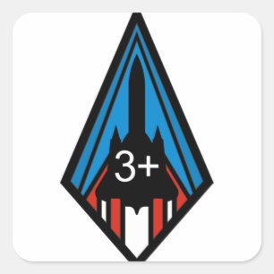 SR-71 Blackbird Mach 3 Commemorative Insignia Fyrkantigt Klistermärke