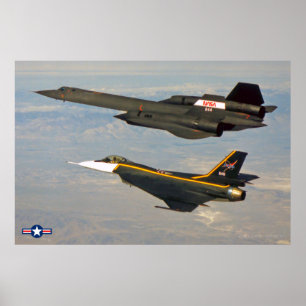SR-71 BLACKBIRD och F-16XL Poster
