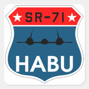 SR-71 Svart"Habu"-insignia-fästare Fyrkantigt Klistermärke