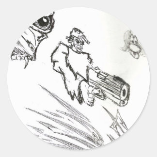 SR Designar teckningar Runt Klistermärke