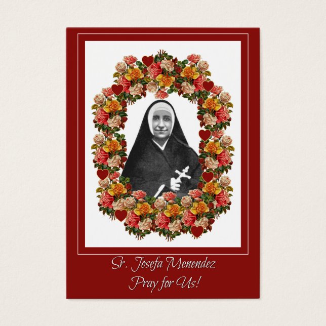 Sr. Josefa Menendez Nun Ro Prayer Novena Visitkort (Framsidan)