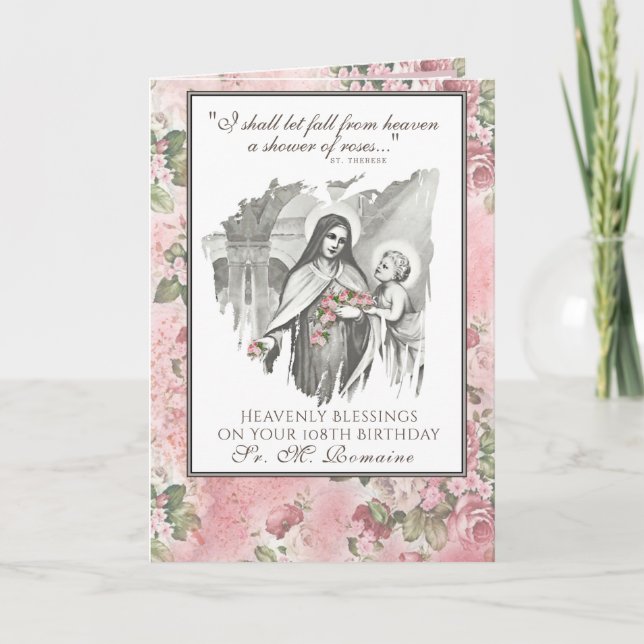 Sr. M. Romaine Birthday 108th Birthday Card Kort (Framsida)