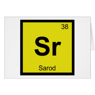 Sr - Sarodmusik Kemins periodiska system symbol Hälsningskort