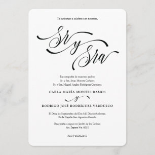 SR Y SRA 2 Editable Spain bröllopsinbjudan Inbjudningar