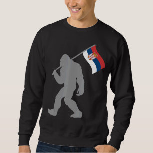 Srbija eller Serbiens Flagga om Serbien Flagga Lång Ärmad Tröja