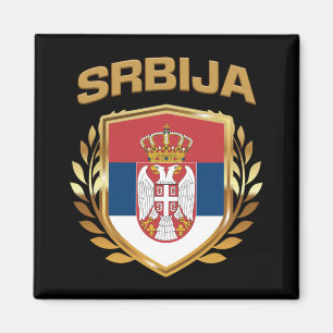 Srbija Flagga Shield Serbien Magnet
