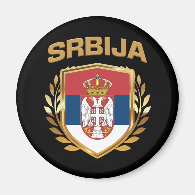 Srbija Flagga Shield Serbien Magnet (Framsidan)