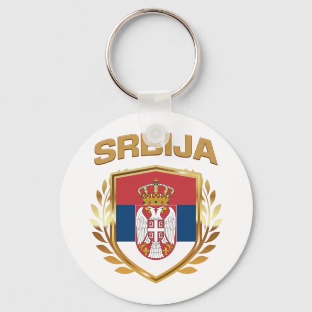 Srbija Flagga Shield Serbien Nyckelring (Framsida)