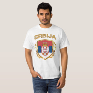 Srbija Flagga Shield Serbien T Shirt
