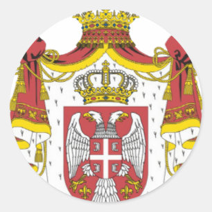 Srbija Grb/serbisk vapensköld Runt Klistermärke