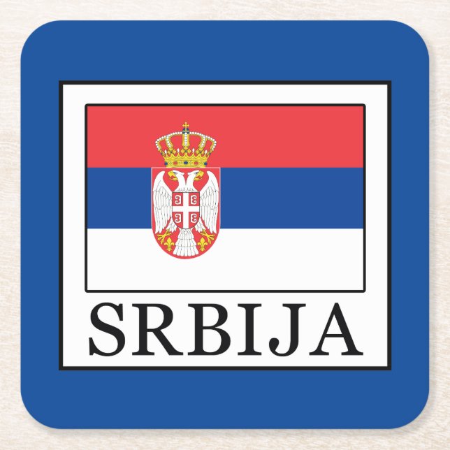 Srbija Underlägg Papper Kvadrat (Framsidan)