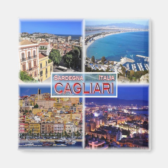 SRD005 CAGLIARI, Sardinien, Mosaic, Fridge Magnet (Framsidan)
