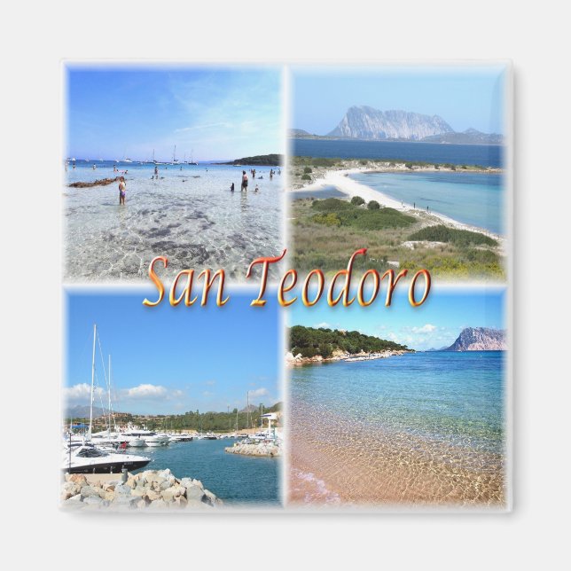 SRD010 SAN TEODORO, Mosaic, Sardinien, Fridge Magnet (Framsidan)