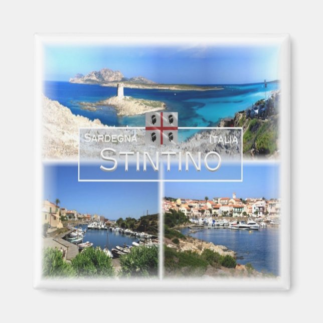 SRD018 STINTINO - Mosaic - Sardinien - Fridge Magnet (Framsidan)