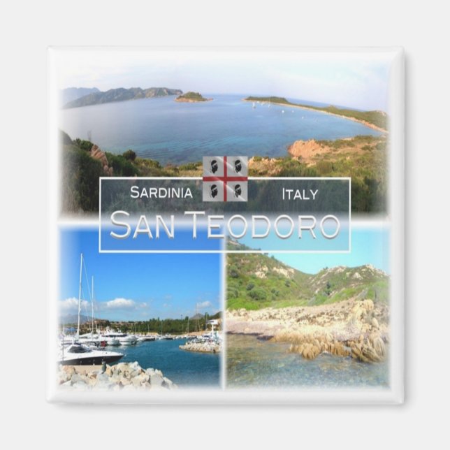 SRD020 SAN TEODORO - Mosaic - Sardinien - Fridge Magnet (Framsidan)