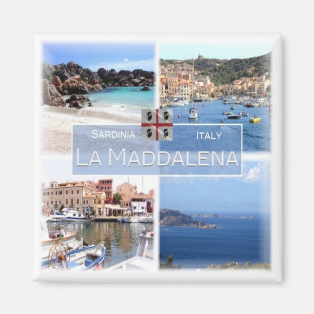 SRD023 LA MADDALENA - Mosaic - Sardinien - Fridge Magnet (Framsidan)