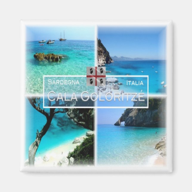 SRD033 CALA GOLORITZE' Mosaic, Sardinien, Fridge Magnet (Framsidan)