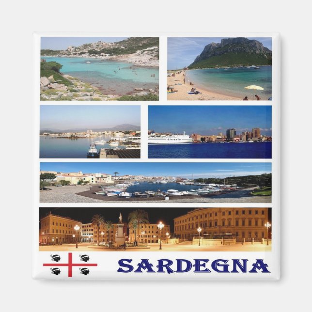 SRD042 SARDINIA - Mosaic - Italien - Fridge Magnet (Framsidan)