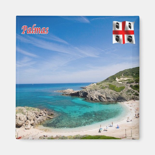SRD048 SASSARI Palmas, Sardinien, Fridge Magnet (Framsidan)
