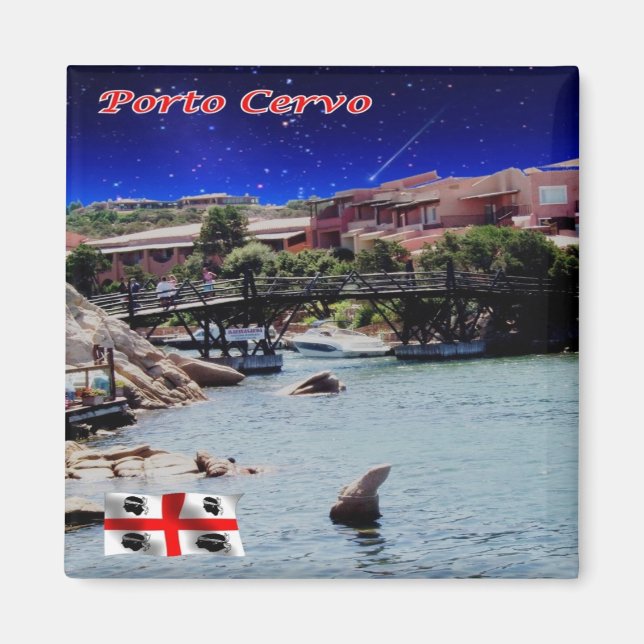 SRD053 PORTO CERVO Sardinien, Italien, Fridge Magnet (Framsidan)