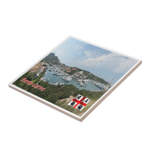 SRD054 PORTO CERVO Port, Sardinien Kakelplatta