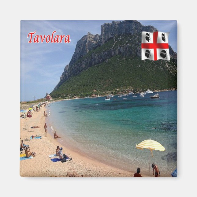 SRD058 OLBIA, Tavolara Island, Sardinien, Fridge Magnet (Framsidan)