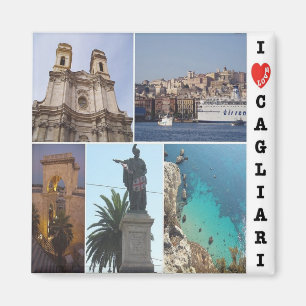 SRD061 CAGLIARI I Kärlek Mosaic, Sardinien, Fridge Magnet