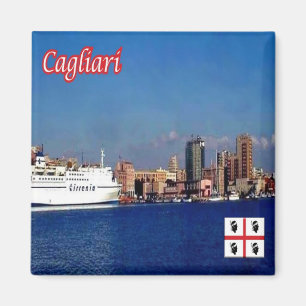 SRD062 CAGLIARI, Port, Sardinien, Fridge Magnet