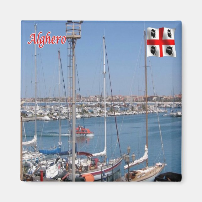 SRD066 AlGHERO Coral Kusten, Sardinien, Fridge Magnet (Framsidan)