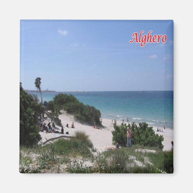 SRD069 ALGHERO Beach, Sardinien, Italien, Fridge Magnet (Framsidan)