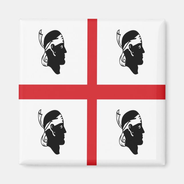 SRD072 FLAGGA, SARDINIA, Italien, Fridge Magnet (Framsidan)