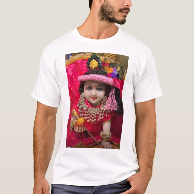 Sree Krisna Designer tryckt T-shirt (Framsida)