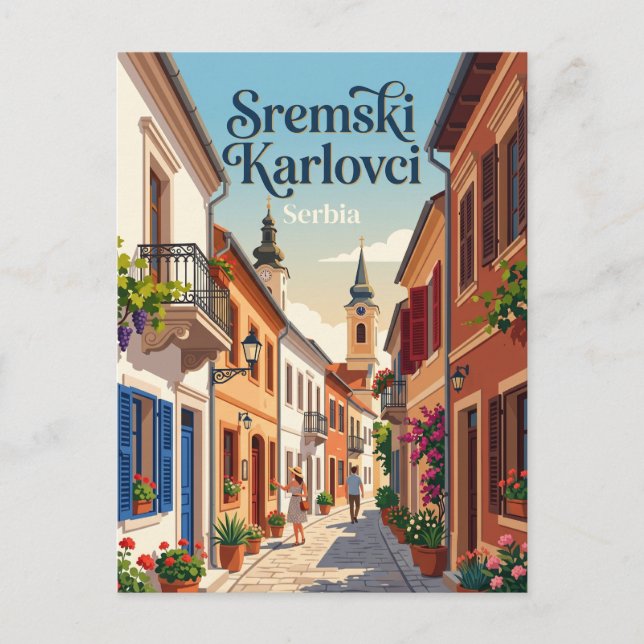 Sremski Karlovci gränd Serbien Vykort (Framsida)