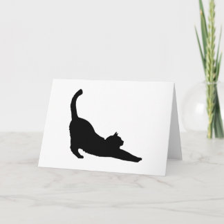 Sretching Black Cat Silhouette Kort